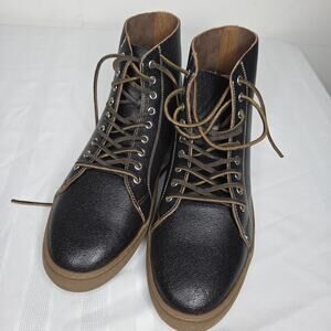 Thursday Boots Mens 11 Black Leather High Top Sneaker Boot Gum Sole